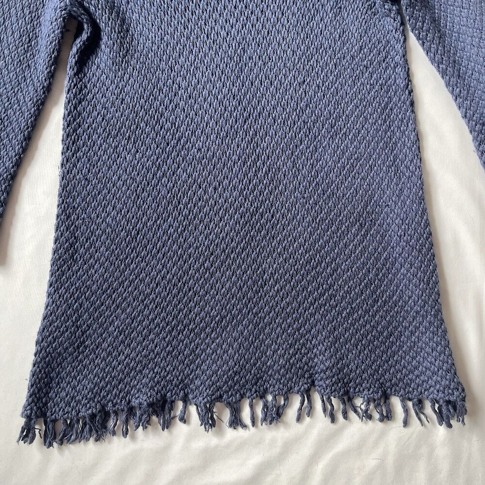 Tommy Bahama Women L Harbor Cliff Tunic Sweater 3/4 Sleeve Wool Blend Fringe Hem - Picture 5 of 11